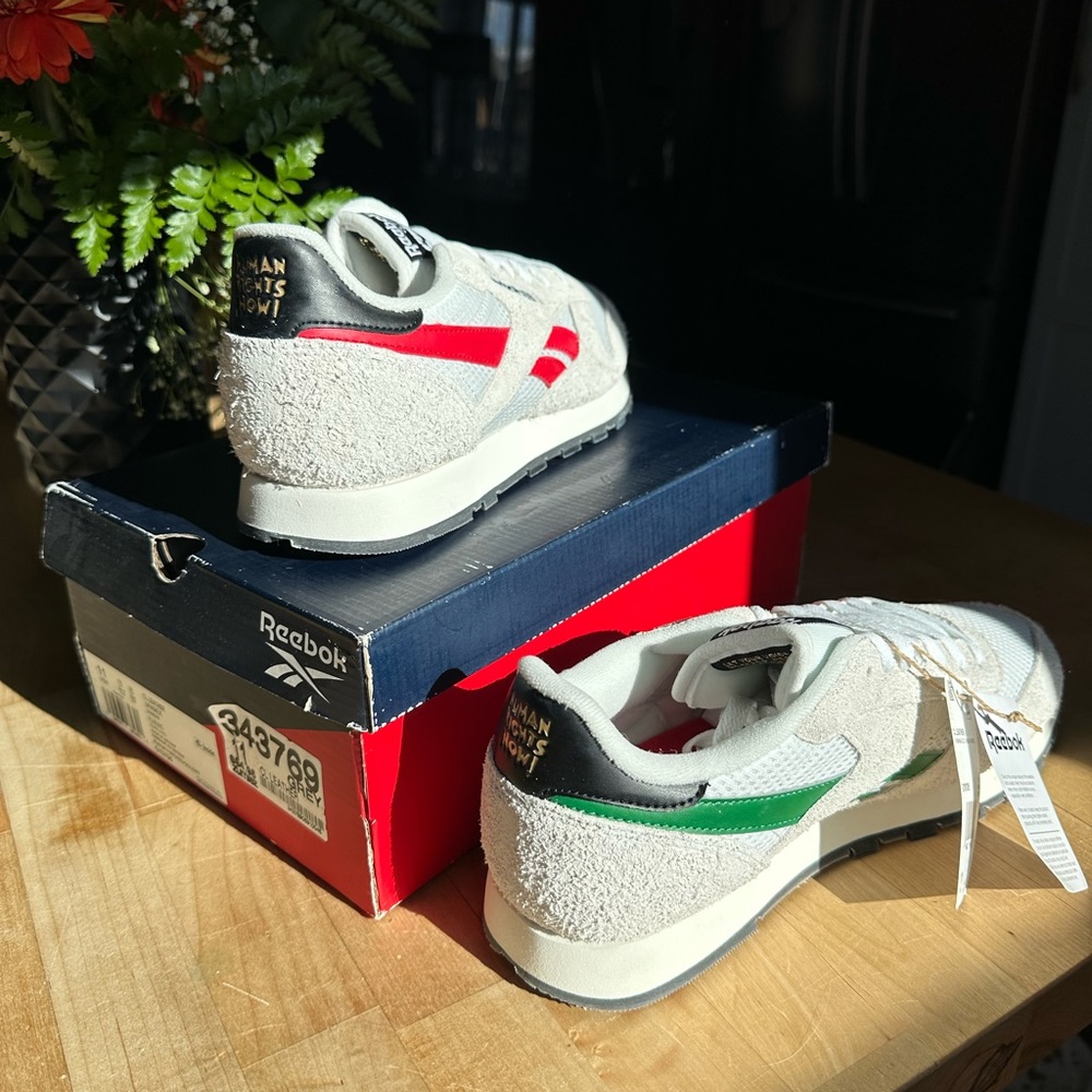 Reebok Human Rights Now! Classic Leather Red Green White GY0705 Men's Sneakers